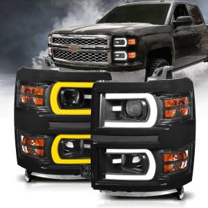 Anzo USA - 111412 | Anzo USA Projector Headlights Plank Style w/ Switchback Black (2014-2015 Silverado 1500) - Image 6