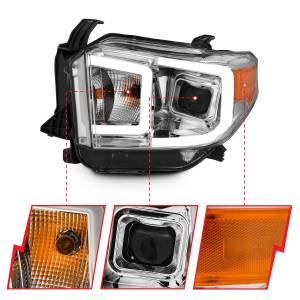 Anzo USA - 111415 | Anzo USA Projector Headlights Plank Style w/ Switchback Chrome (2014-2019 Tundra) - Image 2