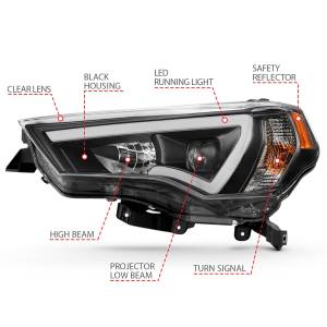 Anzo USA - 111416 | Anzo USA Projector Headlights Plank Style w/ Switchback Black (2014-2023 4 Runner) - Image 3