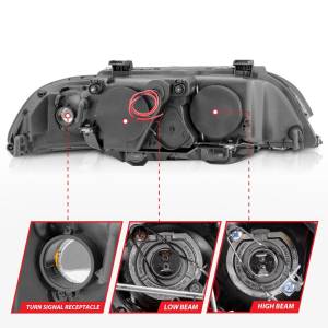 Anzo USA - 121017 | Anzo USA Projector Headlights w/ Halo Black (1997-2001 5 Series E39) - Image 3