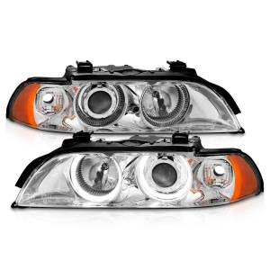 121018 | Anzo USA Projector Headlights w/ Halo Chrome (1997-2001 5 Series E39)