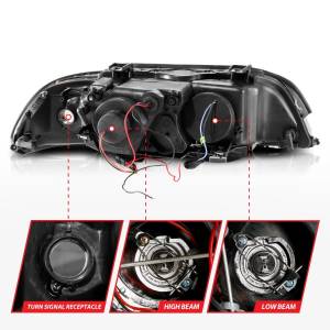 Anzo USA - 121018 | Anzo USA Projector Headlights w/ Halo Chrome (1997-2001 5 Series E39) - Image 4