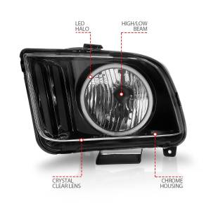 Anzo USA - 121033 | Anzo USA Crystal Headlights w/ Halo Black (2005-2009 Mustang) - Image 4