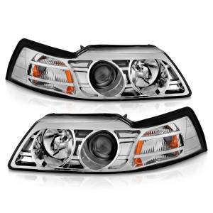 Anzo USA - 121043 | Anzo USA Projector Headlights Chrome (1999-2004 Mustang) - Image 1