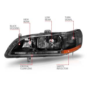 Anzo USA - 121052 | Anzo USA Crystal Headlights Black (1998-2002 Accord) - Image 4