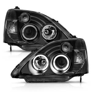 Anzo USA - 121057 | Anzo USA Projector Headlights w/ Halo Black (2002-2003 Civic) - Image 2