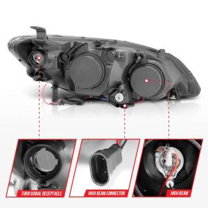 Anzo USA - 121059 | Anzo USA Projector Headlights w/ Halo Black (2004-2005 Civic) - Image 3