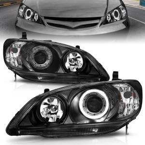 Anzo USA - 121059 | Anzo USA Projector Headlights w/ Halo Black (2004-2005 Civic) - Image 6