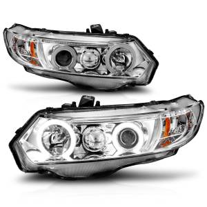 Anzo USA - 121061 | Anzo USA Projector Headlights w/ Halo Chrome (2006-2011 Civic) - Image 1