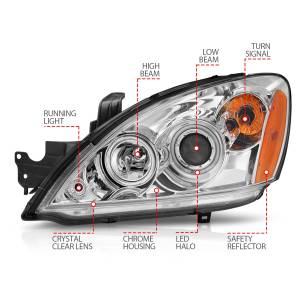 Anzo USA - 121103 | Anzo USA Projector Headlights w/ Halo Chrome (2004-2007 Lancer) - Image 4