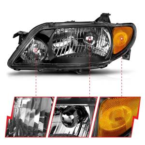 Anzo USA - 121107 | Anzo USA Crystal Headlights Black (2001-2003 Protege) - Image 2