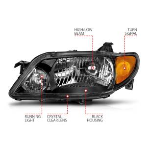 Anzo USA - 121107 | Anzo USA Crystal Headlights Black (2001-2003 Protege) - Image 4