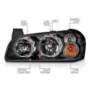 Anzo USA - 121113 | Anoz USA Crystal Headlights w/ Halo Black (2002-2003 Maxima) - Image 4