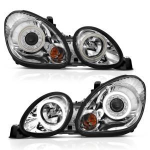 Anzo USA - 121143 | Anzo USA Projector Headlights w/ Halo Chrome (1998-200 GS300, GS400, GS430) - Image 1