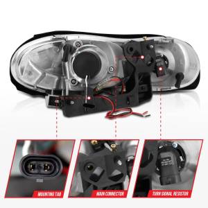 Anzo USA - 121159 | Anzo USA Projector Headlights w/ Halo Chrome (1998-2002 Camaro) - Image 3