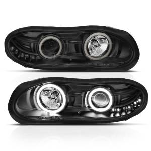 121160 | Anzo USA Projector Headlights w/ Halo Black (1998-2002 Camaro)