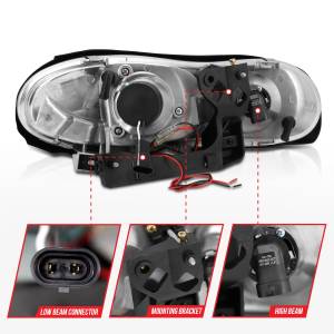 Anzo USA - 121160 | Anzo USA Projector Headlights w/ Halo Black (1998-2002 Camaro) - Image 4