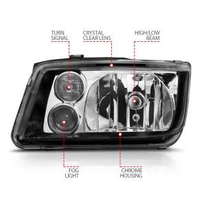 Anzo USA - 121169 | Anzo USA Crystal Headlights Black w/o Bulbs (1999-2005 Jetta) - Image 5
