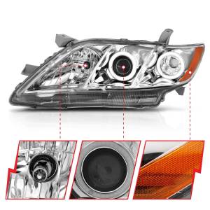 Anzo USA - 121180 | Anzo USA Projector Headlights w/ Halo Chrome (2007-2009 Camry) - Image 2