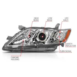 Anzo USA - 121180 | Anzo USA Projector Headlights w/ Halo Chrome (2007-2009 Camry) - Image 4