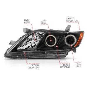 Anzo USA - 121181 | Anzo USA Projector Headlights w/ Halo Black (2007-2009 Camry) - Image 3