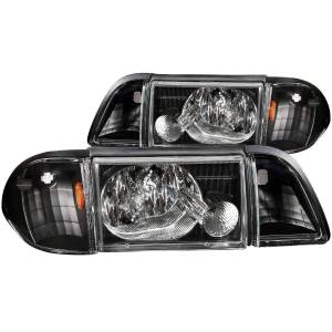 Anzo USA - 121192 | Anzo USA Crystal Headlights Black w/ Corner Lights 2pc (1987-1993 Mustang) - Image 2