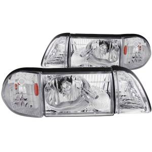 Anzo USA - 121195 | Anzo USA Crystal Headlights Chrome w/ Corner Lights 2pc (1987-1993 Mustang) - Image 2