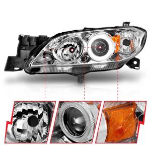 121211 | Anzo USA Projector Headlights w/ Halos Chrome (2004-2008 3 4 Door)