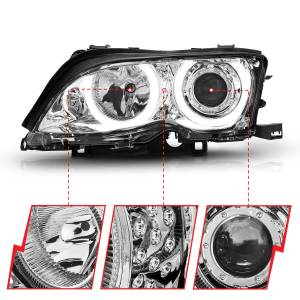 Anzo USA - 121212 | Anzo USA Projector Headlights w/ Halo Chrome (2002-2005 3 Series E46) - Image 2