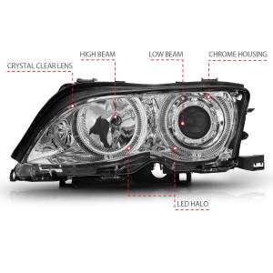 Anzo USA - 121212 | Anzo USA Projector Headlights w/ Halo Chrome (2002-2005 3 Series E46) - Image 4