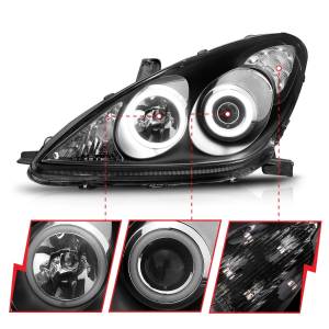 Anzo USA - 121232 | Anzo USA Projector Headlights w/ Halo Black (2002-2003 ES300 | 2004-2006 ES330) - Image 2