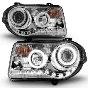 Anzo USA - 121250 | Anzo USA Projector Headlights w/ Halo Chrome (2005-2010 300C) - Image 1