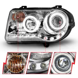 Anzo USA - 121250 | Anzo USA Projector Headlights w/ Halo Chrome (2005-2010 300C) - Image 2