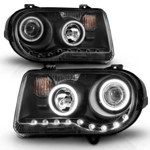 Anzo USA - 121251 | Anzo USA Projector Headlights w/ Halo Black (2005-2010 300C) - Image 1