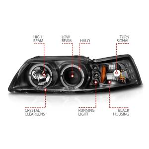 Anzo USA - 121303 | Anzo USA Projector Headlights Black G2 (199-2004 Mustang) - Image 4