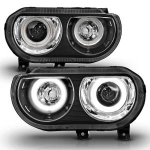 Anzo USA - 121308 | Anzo USA Projector Headlights w/ Halo Black (2008-2014 Challenger) - Image 1