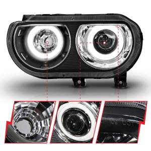 Anzo USA - 121308 | Anzo USA Projector Headlights w/ Halo Black (2008-2014 Challenger) - Image 2