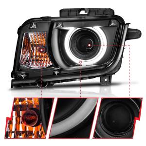 Anzo USA - 121312 | Anzo USA Projector Headlights w/ Halo Black (2010-2013 Camaro) - Image 2
