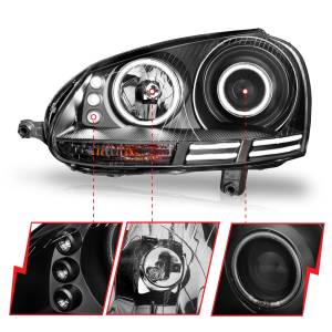 Anzo USA - 121345 | Anzo USA Projector Headlights w/ Halo Black (2005.5-2010 Jetta | 2006-2009 Rabbit, GTI) - Image 2