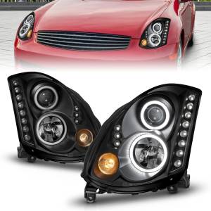 Anzo USA - 121363 | Anzo USA Projector Headlights w/ Halo Black (2003-2007 G35 2 Door) - Image 6