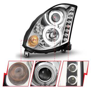 Anzo USA - 121364 | Anzo USA Projector Headlights w/ Halo Chrome (2003-2007 G35 2 Door) - Image 3