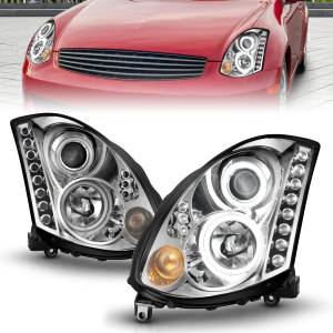 Anzo USA - 121364 | Anzo USA Projector Headlights w/ Halo Chrome (2003-2007 G35 2 Door) - Image 5