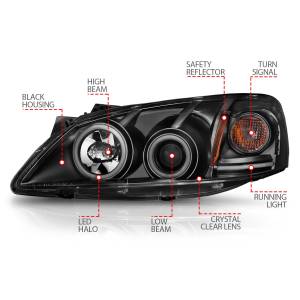 Anzo USA - 121371 | Anzo USA Projector Headlights w/ Halo Black (2005-2010 G6) - Image 4