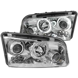 Anzo USA - 121382 | Anzo USA Projector Headlights w/ Halo Chrome (2006-2010 Charger) - Image 2