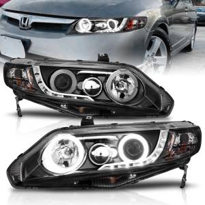 Anzo USA - 121454 | Anzo USA Projector Headlights w/ Halo Black (2006-2011 Civic 4 Door) - Image 6