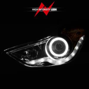 Anzo USA - 121455 | Anzo USA Projector Headlights w/ Halo Chrome (2011-2013 Elantra) - Image 5