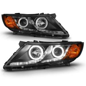 121460 | Anzo USA Projector Headlights w/ Halo Black (2011-2015 Optima)