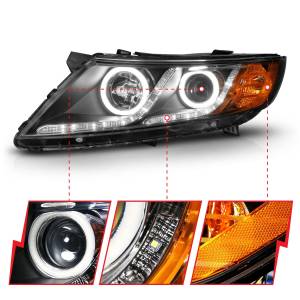 Anzo USA - 121460 | Anzo USA Projector Headlights w/ Halo Black (2011-2015 Optima) - Image 2