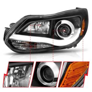 Anzo USA - 121490 | Anzo USA Projector Headlights Plank Style Black (2012-2014 Focus) - Image 2