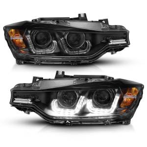 Anzo USA - 121504 | Anzo USA Projector Headlights w/ U-Bar Black (2012-2015 3 Series F30) - Image 1